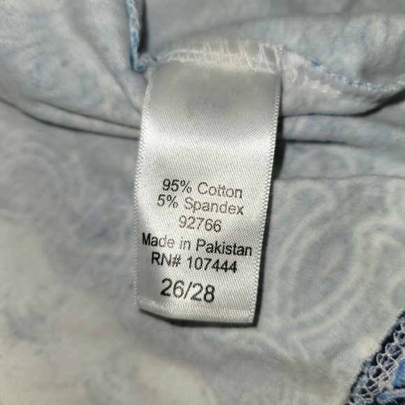 Jessica London Blue Blouse Patchwork Sequin Accents 3/4 Sleeves 26/28 JJ3284 - Picture 7 of 10